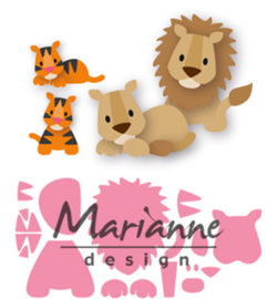 COL1455 - Marianne Design Collectable Eline's lion/tiger  14 pcs; 100 x 75 mm