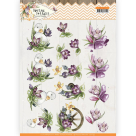 3D cutting sheet - Precious Marieke - Spring Delight - Purple Crocus  CD11431