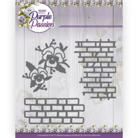 Dies - Precious Marieke - Purple Passion - Wall with Pansie PM10246  Formaat ca. 9 x 8 cm