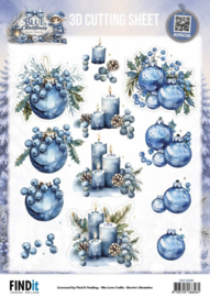 3D Cutting Sheet - Berries Beauties - Blue Christmas - Christmas Feelings  CD12508