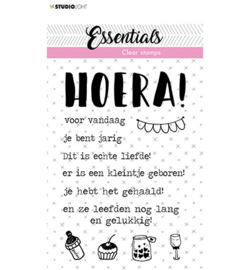 STAMPSL523 - SL Clear Stamp Tekst NL Hoera Essentials nr.523