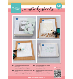 LR0048 - Sticky sheets 5 sheets, double-sided sticky grid printed sheets, multi-purpose
