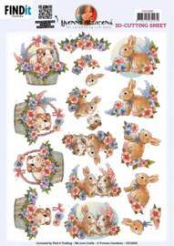 3D Cutting Sheet - Yvonne Creations - Pets Bunny CD12060