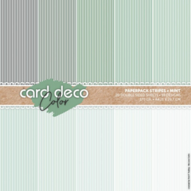 Card Deco Color Paperpack – Strepen – Mint - A4  CDCPPA413001