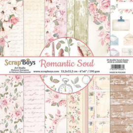 ScrapBoys Romantic Soul paperpad 24 vl+cut out elements-DZ ROSO-09 190gr 15,2 x 15,2cm