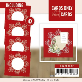 Cards Only - Velvet Cards 4K - Set 2 rood / zilver  COVCR002Z