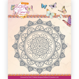 Dies - Jeanine's Art - Perfect Butterfly Flowers - Mandala Circle  JAD10146  Formaat ca. 12,5 x 12,5 cm