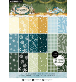 SL-CF-PPP477 - StudioLight Patroonpapierblok – Pattern Christmas Forest nr. 477