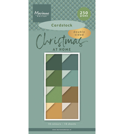 PK9193 - Chistmas at home - cardstock 15 x 30 cm, 16 colours, double sided, 16 sheets