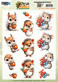 3D Cutting Sheet - Berries Beauties - Cute Animals - Forest Friends CD12448