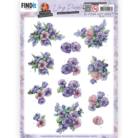 3D Push Out - Yvonne Creations - Very Purple - Blueberries  SB10723