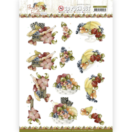 3D Push Out - Precious Marieke - Flowers and Fruits - Flowers and Bananas  SB10587