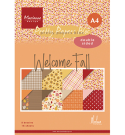 PK9185 - Welcome Fall by Marleen A4. 8 designs. 8 uni-colors, double-sided printed, 16 sheets total