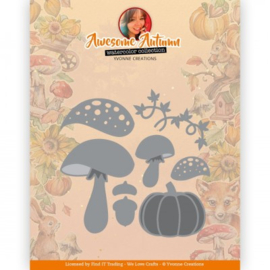 Dies - Yvonne Creations - Awesome Autumn - Autumn Mushrooms YCD10325