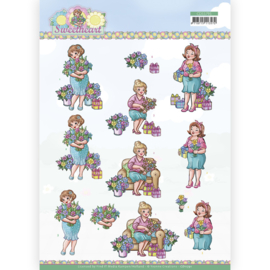 3D Cutting Sheet - Yvonne Creations - Bubbly Girls - Sweetheart - Flowers and gifts  CD11791