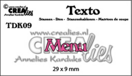 Crealies Texto Menu  TDK09 29 x 9 mm