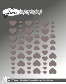 Enamel Hearts Grey-Brown BLA004