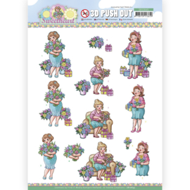 3D Push Out - Yvonne Creations - Bubbly Girls - Sweetheart - Flowers and gifts  SB10645