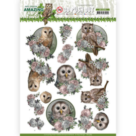 3D Push Out - Amy Design - Amazing Owls - Romantic Owls  SB10489
