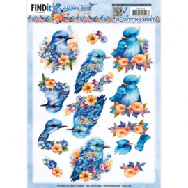 3D Cutting Sheets - Berries Beauties - Happy Blue Birds - Blue Bird CD12122