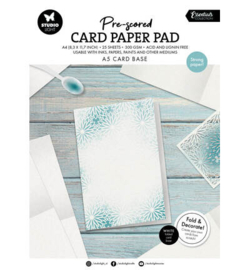 SL-ES-PP443 - SL Card Paper Pad pre-scored white cards Essentials nr. 443  25 sheets / A5 cards base / 300grs