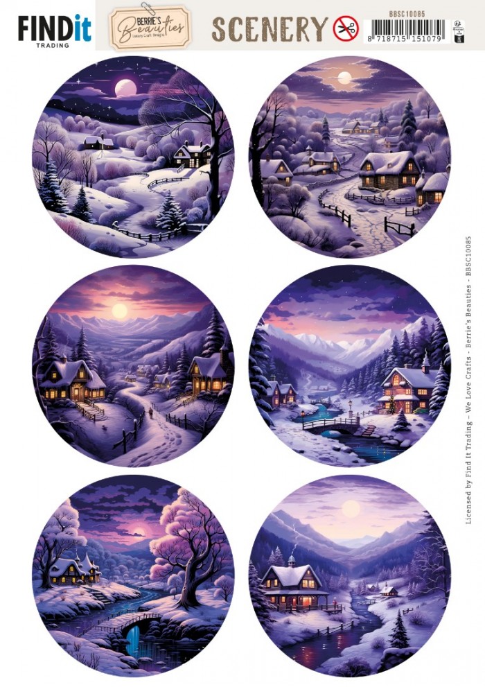 Scenery Push out - Berries Beauties - Purple Village - Round BBSC10085