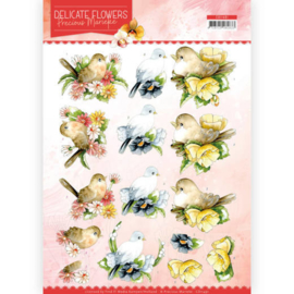3D Cutting sheet- Precious Marieke - Delicate Flowers - Birds CD11491/HJ18301