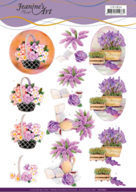 3D Cutting Sheet - Jeanine's Art - Purple Flowers CD11870