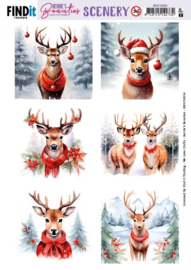 Push-Out Scenery - Berries Beauties - Deer - Square BBSC10054