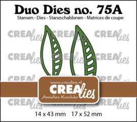 Duo Dies no. 75a, Open blaadjes 21 (spiegelbeeld) Crealies CLDD75a 17 x 52 - 14 x 43 mm.