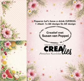 Designpapier Let's have a drink A Crealies CLPZ033