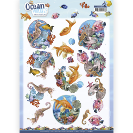 3D Cutting Sheet - Amy Design - Ocean Wonders - Seahorse  CD11810