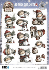 3D Pushout Sheet - Berries Beauties - Whimsical Christmas - Santa Claus SB11161