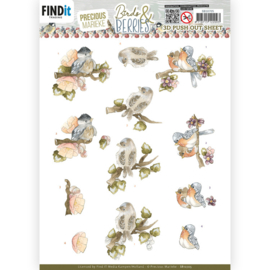 3D Push Out Sheet - Precious Marieke - Birds and Berries - Cranberries  SB10705