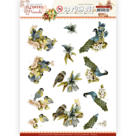 3D Push Out - Precious Marieke - Flowers and Friends - Blue Flowers  SB10629