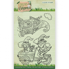 Clear Stamps - Yvonne Creations - Great Gnomes - Biking Gnome YCCS10083