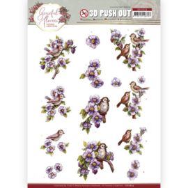 3D Push Out - Yvonne Creations - Graceful Flowers - Birds and Blackberries  SB10624