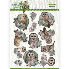 3D Cutting Sheet - Amy Design - Amazing Owls - Romantic Owls  CD11566