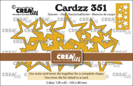 Cardzz stansen no. 351, Veel sterren Crealies CLCZ351
