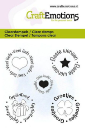CraftEmotions clearstamps 6x7cm -Tekst rondjes met tekening NL 5039