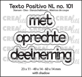 Crealies Texto Positivo met oprechte deelneming - NL (H) POSNL101 23x11 - 49x14 - 60x14 mm