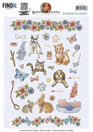 Cutting Sheet - Yvonne Creations - Small Elements Pets CD12061