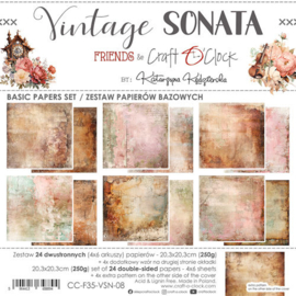 Craft O Clock Basic Paper Pack 20x20 cm Vintage Sonata CC-F35-VSN-08