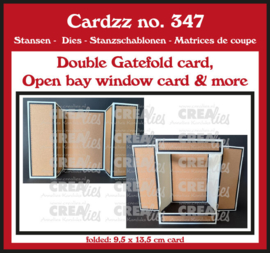 Cardzz stansen no. 347, Double Gatefold Card / Open Bay Window Card Crealies CLCZ347