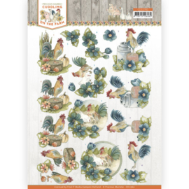 3D Cutting Sheet - Precious Marieke - Cuddling on the Farm - Rooster CD11760