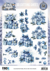 3D Cutting Sheet - Berries Beauties - Blue Christmas - Christmas Presents  CD12507