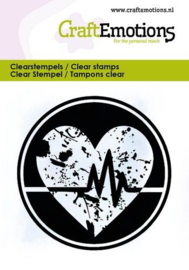 CraftEmotions clearstamps 6x7cm - Hart & slag in een rondje 5084