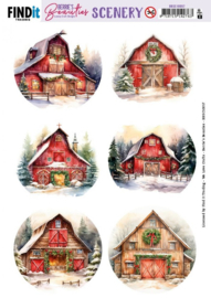 Push-Out Scenery - Berries Beauties - Barn - Round BBSC10057