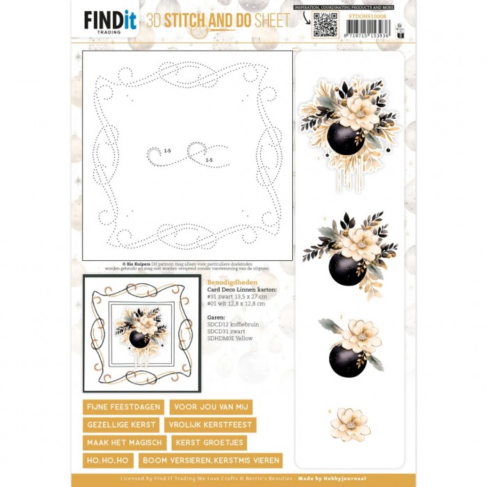 3D Stitch and Do Sheet - Berries Beauties - Golden Whisper 2  STDOHS10008