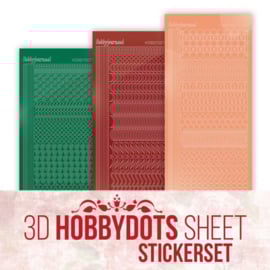 Stickerset 3D Hobbydots Sheet - Berries Beauties - Red Roses HSSTS001